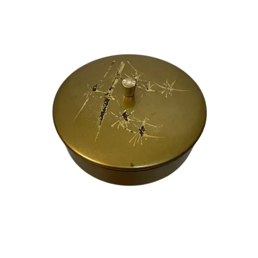Vintage 1970s Otagiri gold lacquerware lidded bowl 7